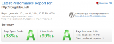 GTmetrix report